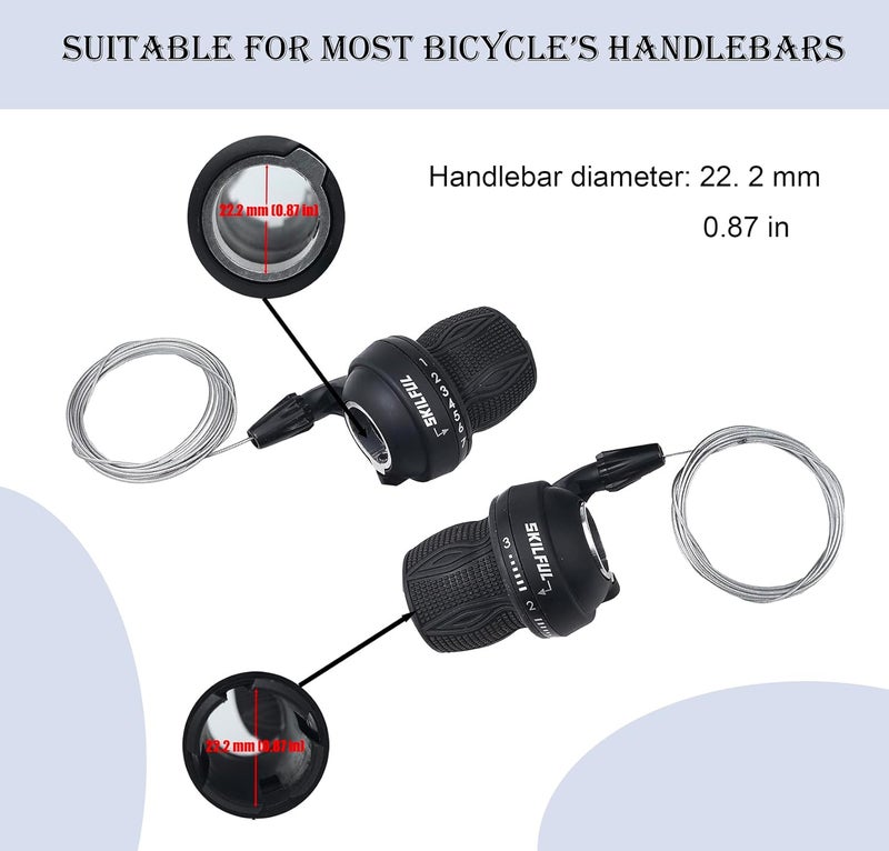 THALOUS Bicycle Twist Shifter Lever 3x7 3x6 Speed Revoshift Lever 21 18 Speed Twist Grip Gear for MTB Mountain Bike 1 Pair - Image 4